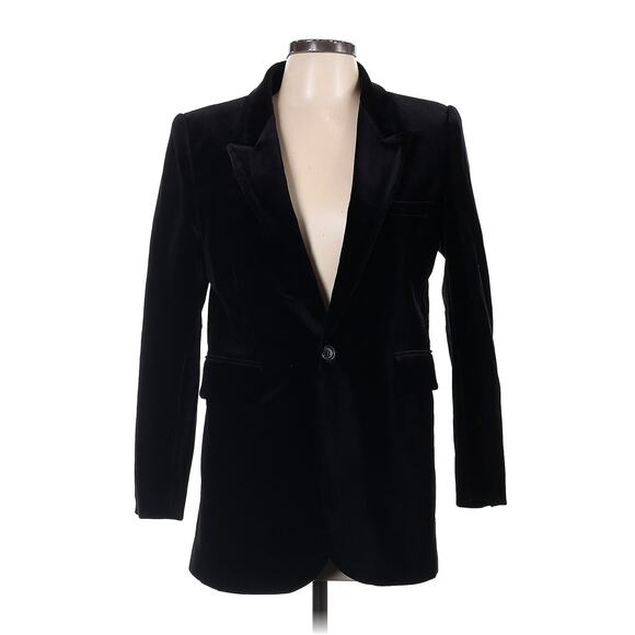 YSL Yves Saint Laurent Blazer Velvet Women’s Single Button Breasted Black NYE - Picture 1 of 11